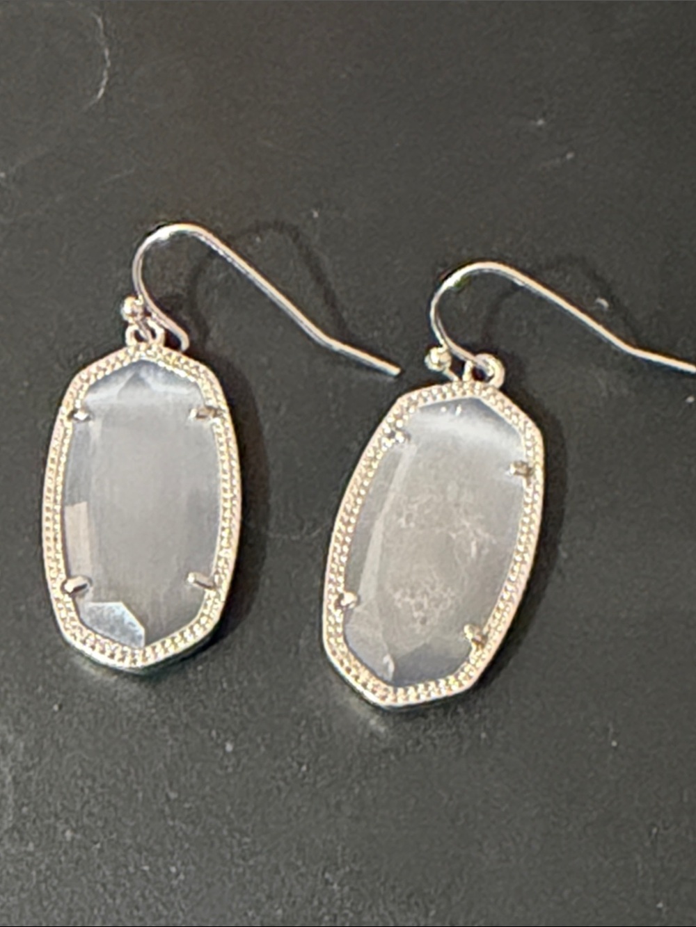 Kendra Scott White Opal Glass Drop Earrings